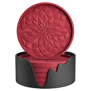 แผ่นรองแก้วซิลิโคนกันลื่นแบบรังผึ้ง 6 ชิ้น ปรับแต่งได้ สำหรับโต๊ะทำงานและรถยนต์ - Product Image 4