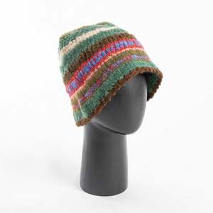 Gorro de Punto de Alpaca para Niños, Otoño Invierno, Gorro de Pescador Cálido con Rayas de Colores - Product Image 3