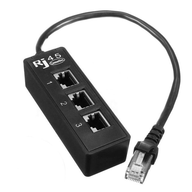 New RJ45 Male to 3 RJ45 Female Port Network Extender Cable Splitter LAN Ethernet