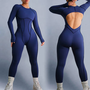 Conjunto Deportivo <span class=keywords><strong>de</strong></span> Nailon Personalizado para Gimnasio y Fitness <span class=keywords><strong>de</strong></span> Una Pieza Ropa <span class=keywords><strong>de</strong></span> Yoga <span class=keywords><strong>Monos</strong></span> sin Espalda y Mamelucos para <span class=keywords><strong>Mujer</strong></span> con Conjuntos <span class=keywords><strong>de</strong></span> Yoga - Product Image 5