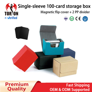  Boîte de rangement pour cartes magnétiques 100+ Commander TCG YuGiOh Pok Mond en cuir PU, étui de rangement pour cartes à collectionner imperméable - Product Image 1