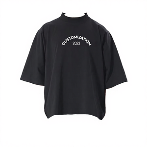 เสื้อยืดผู้ชายทรงโอเวอร์ไซส์ SHENGSHI ผ้าคอตตอนเจอร์ซีย์ 100% หนัก 300 กรัม พิมพ์ลายฮิปฮอป ซักแล้วไม่ยับ แห้งเร็ว สวมใส่สบาย - Product Image 4