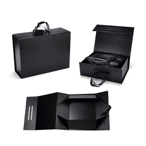 Luxury black magnetic paper boxes luxury custom cardboard paper box foldable packaging for wigs