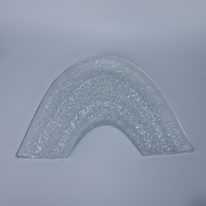 Plaque de verre décorative courbée sur mesure avec texture givrée et bulleuse, verre artistique pour hôtels, bâtiments commerciaux et décoration murale - Product Image 3