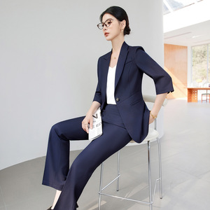 Women's Summer Lightweight Suit Set Three Quarter Sleeve Breathable Casual Professional Work Uniform Spring/Summer - Product Image 2