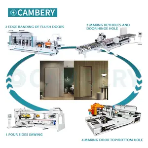 Hot Sale High Efficiency Production Line of Assembly Wooden Door for Making Paint-free Doors Wardrobe Doors