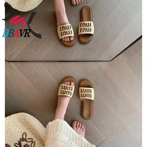 Sandalias Planas de Mujer con Parte Superior Tejida de PU Vintage, con Entresuela y Plantilla de EVA para Playa, Verano y Aire Libre - Product Image 5