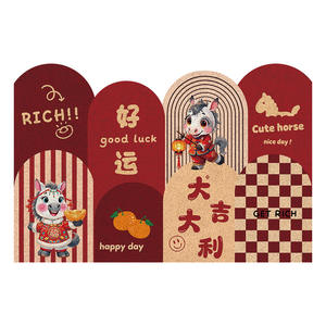 Alfombra de entrada con diseño de caballo, de seda, roja, con diseño de dibujos animados, para la entrada del hogar, antideslizante - Product Image 4