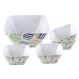 Sebest nhà máy bán buôn melamine Bát vuông giá rẻ giá Trọng lượng nhẹ tái sử dụng 6/10 inch salad vuông bát nhựa