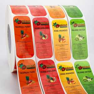 Étiquettes rectangulaires autocollantes Island Freshness pour l'emballage de jus de fruits tropicaux, boisson, matériau PET imperméable - Product Image 5