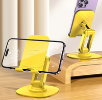 Support de téléphone de bureau en métal portable à 360 °, réglable en hauteur, antidérapant et pliable, flexible