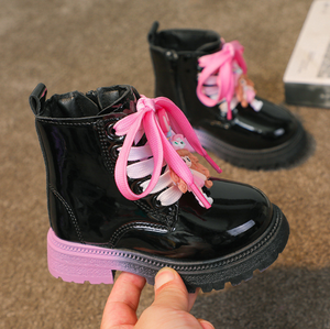 Boys' and Girls' Boots Winter and Autumn New Boot for Primary School Students Gradient Color Short Boots - Product Image 4