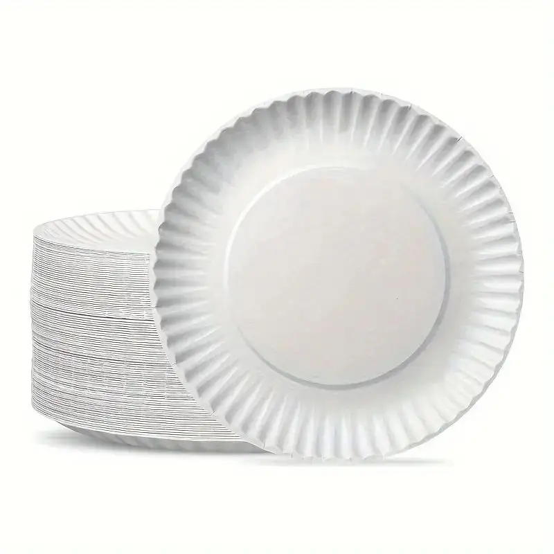 All'ingrosso piatti non rivestiti bianchi usa e getta di alta qualità piatti decorativi di carta degradabile uso del partito torte piatti