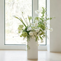 Décorations de boules de fleurs artificielles de luxe en soie, roses et hortensias verts et blancs, légers, faits à la main, réalistes, en gros