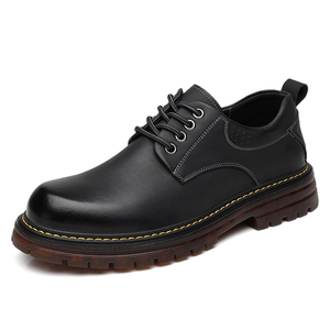 Chaussures britanniques élégantes pour hommes en plein air Camping bottes en cuir chaussures confortables bottes en cuir de travail à semelle épaisse - Product Image 1