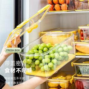 Boîte de rangement pour réfrigérateur, boîte rectangulaire hermétique avec couvercle, récipient alimentaire, organisateur de réfrigérateur de cuisine, boîte fraîcheur - Product Image 1