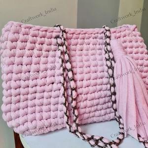 Bolso de mujer tejido a crochet de la mejor calidad, bolso bandolera étnico hecho a mano, disponible con calidad y precio de exportación. - Product Image 4