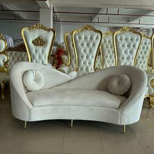 Offre Spéciale : Ensemble de Canapés en Velours Blanc pour Mariage, Mobilier d'Hôtel, Décoration Intérieure, Canapé Mariés et Chaises de Mariage pour Événements et Fêtes - Product Image 3