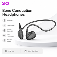   Casque audio à conduction osseuse sportif avec connexion multipoint 5.3, autonomie de 8 heures, réduction du bruit, prise en charge de la musique et fonction d'appel