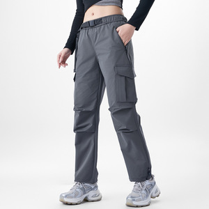 بنطلون كارجو نسائي عصري للرياضات الخارجية، متعدد الجيوب، قصة عادية، مناسب للمشي والجري، مقاوم للرياح، مصنوع من ألياف البوليستر، بطول كامل - Product Image 3