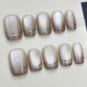 Uñas Postizas Rosadas con Pedrería 3D, Hechas a Mano, Acrílicas, con Logotipo Personalizado, Venta al Por Mayor - Product Image 6