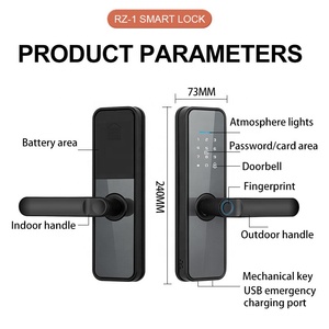 Inteligente Khóa cửa kỹ thuật số thông minh khóa truy cập vân tay thẻ Wifi tuya ttlock ứng dụng cửa gỗ khách sạn có mật khẩu - Product Image 6