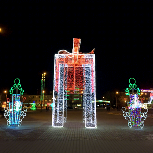 Outdoor Christmas Gift <b>Box</b> Decorative <b>Lights</b> Large LED Motif Display for Shopping Mall Streets Parks Commercial Events and Holid - Product Image 1