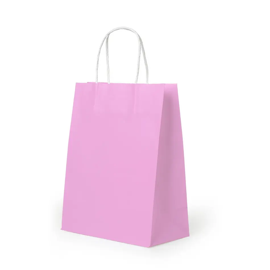 Bolsa de papel de impresión de logotipo bolsas de compras con asa kraft para negocios