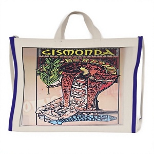 Sac fourre-tout en toile personnalisé Lowell Craft avec logo imprimé par sublimation, réutilisable, en coton recyclé, à longues poignées, avec fermeture éclair - Product Image 1