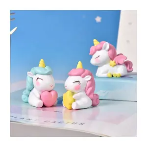 En iyi satıcılar toptan yıldız Unicorn mikro manzara masaüstü Diy Heart kalp kek dekorasyon plastik oyuncak kek dekorasyon