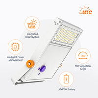 Reflector Solar de Alta Eficiencia 185LM/W, 20W-60W, Batería LiFePO4, Lente Tipo Ala de Murciélago, para Jardín, Parque, Cancha Deportiva, IP66