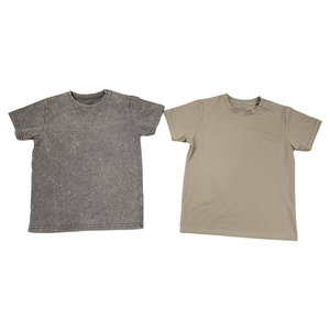 T-shirt estiva 100% in cotone retrò con pietra classica con lavaggio acido t-shirt per ragazzi e <span class=keywords><strong>ragazze</strong></span> marrone chiaro - Product Image 5