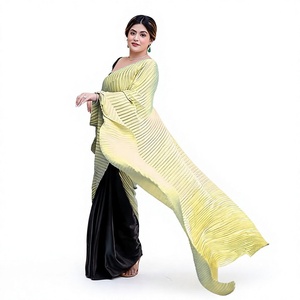 Sari en Georgette Plissé Brodé de Paillettes Style Bollywood pour Femme – Idéal Fêtes et Mariages - Product Image 1