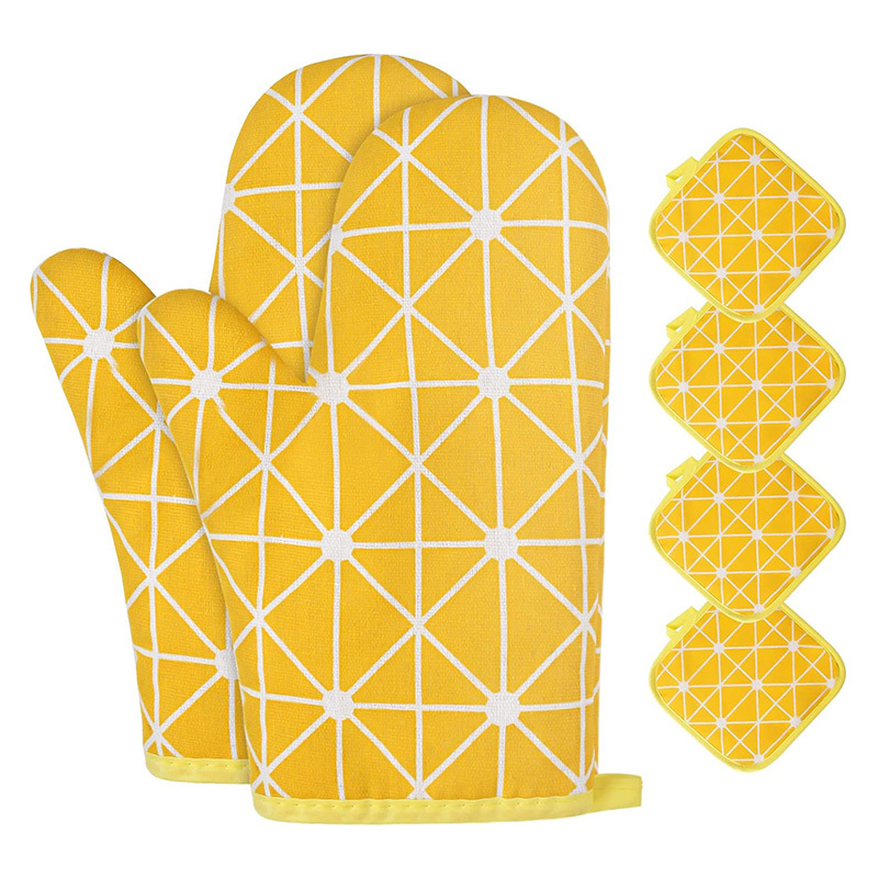 Cotton Lined Padded Mittens Non Slip