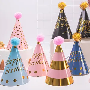 Topi Pesta Ulang Tahun Anak, Peralatan Dekorasi Perayaan Menyenangkan, Kerajinan DIY, Topi Pesta Warna-warni