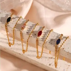 YAZS nuevo diseño aleación de cobre hilo 18K pulsera con encanto pulseras de tobillo personalizadas para mujeres joyería de oro Real
