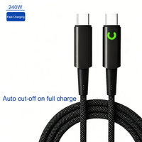 Câble de données TPE Type-C à charge rapide PD 240W avec coupure automatique intelligente 1m/2m pour iPhone 15/16 et ordinateurs portables