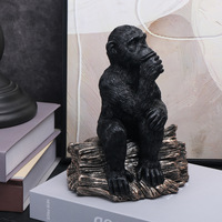 Statue de gorille réfléchissant en résine SWAITE – Figurine décorative de luxe pour table de salon, artisanat