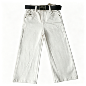 Pantalones estampados de pierna ancha informales a la moda para niñas pequeñas, pantalones largos de nailon/algodón, pantalones suaves y cómodos que combinan con todo, ropa escolar - Product Image 1