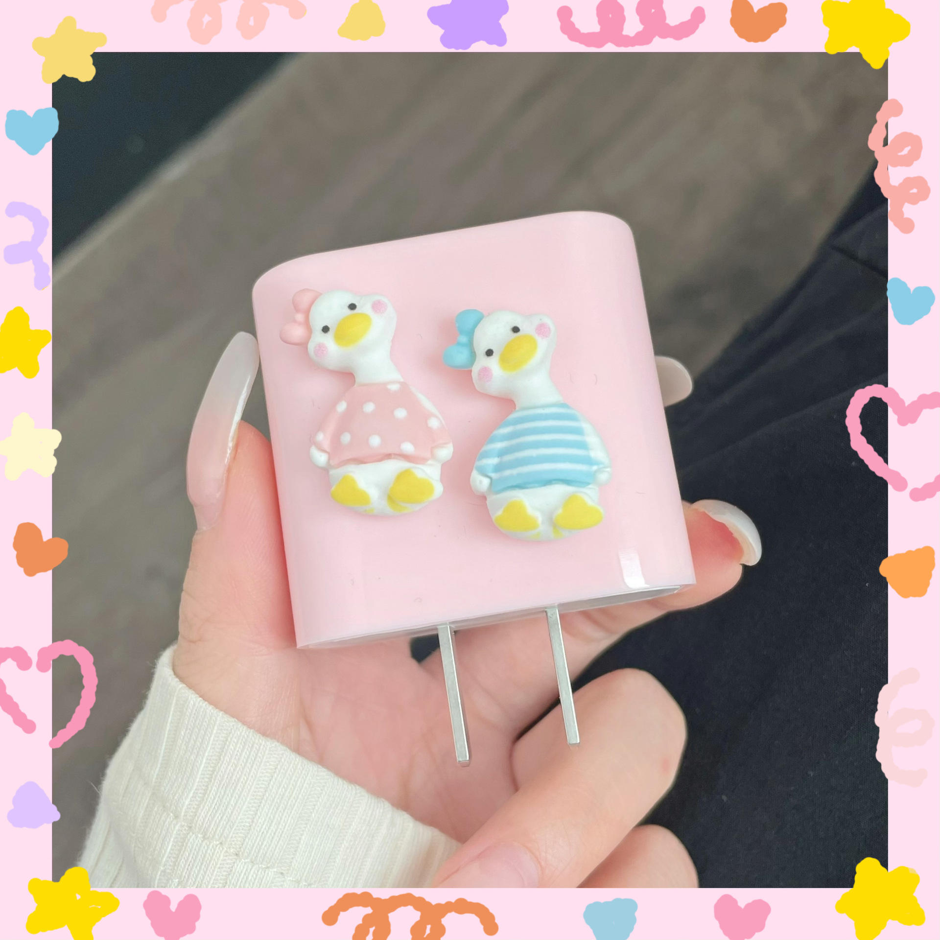 20W-azul estereoscópico rayas cubierta del cargador de polvo de pato