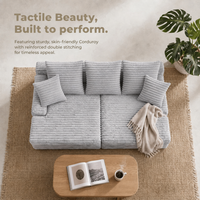 Canapé-lit modulaire pliable en velours côtelé de haute qualité, petit format, idéal pour appartement, chambre d'amis, mobilier de maison