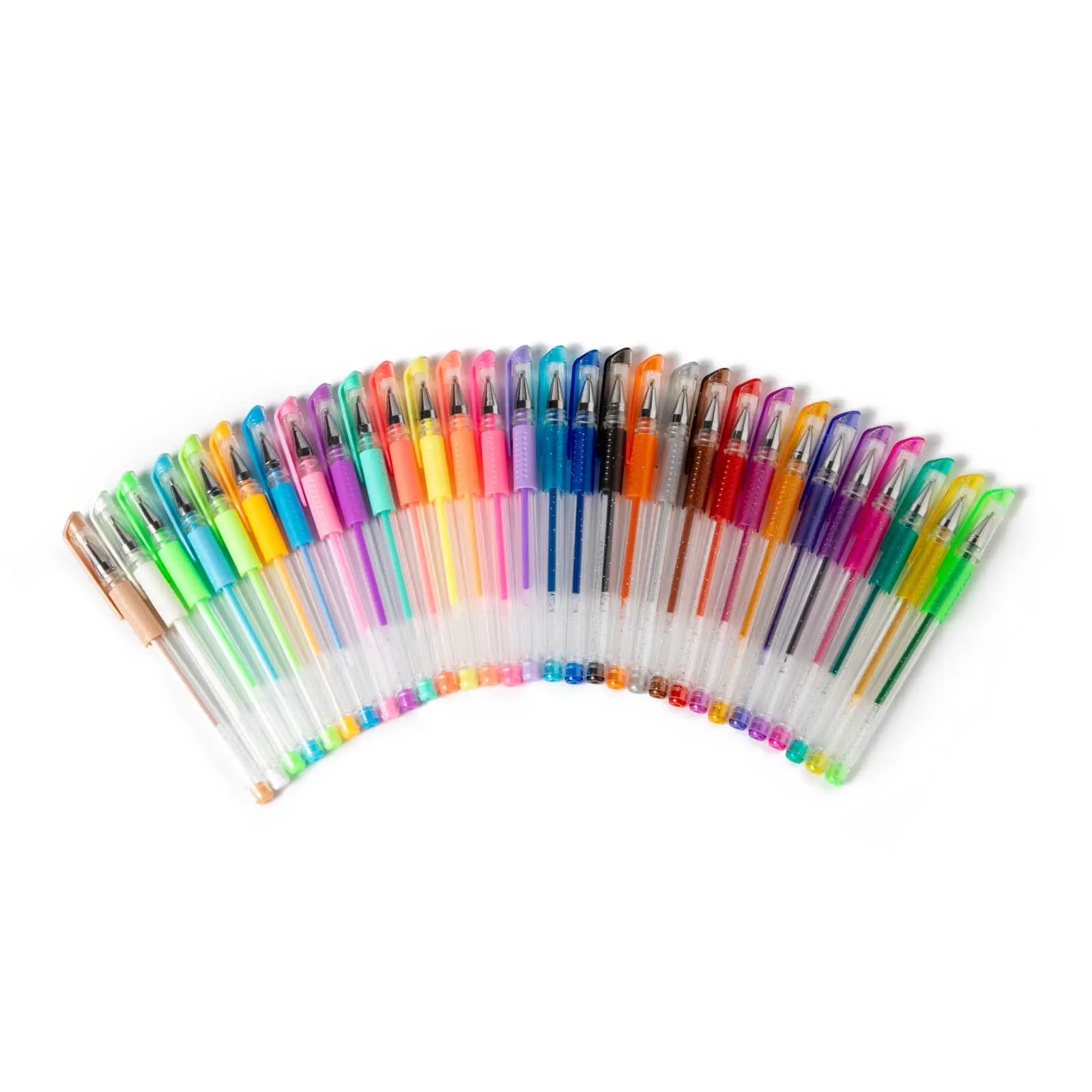 Customized Plastic Pens with Gel Ink Glitter Gel-Pink and Blue Premium Gel-Metallic Ink Type