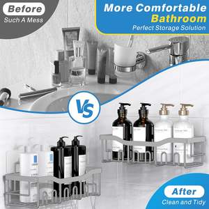 5-Pack Rustproof Stainless Steel <b>Shower</b> Caddy No Drill Adhesive Bathroom Organizer with Large Capacity, Spacious <b>Shower</b> <b>Shelves</b> - Product Image 3