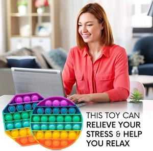 Juguetes Sensoriales Personalizados de Diferentes Formas, Pop Push Bubble Squeeze, Estrella de Cinco Puntas, Arcoíris - Product Image 5