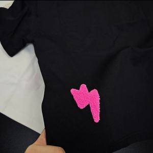เสื้อยืดผู้หญิงลายมุกและตัวอักษรเชนิลล์ "Amour" พิมพ์ลายดาว แขนสั้น ผ้าฝ้าย สไตล์ลำลอง สตรีทแวร์ - Product Image 4