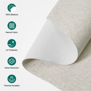 <span class=keywords><strong>Persianas</strong></span> Romanas Modernas de Alta Calidad con Control Remoto Inalámbrico Integrado, Fáciles de Instalar, de Tela de Lino, Opacas, para el Hogar - Product Image 2