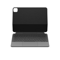 Keyboard ultra-tipis untuk iPad Air 11 "/ Air 10.9" generasi ke-5/Pro 11 "casing Trackpad multi-sentuh, Keyboard Aloi aluminium