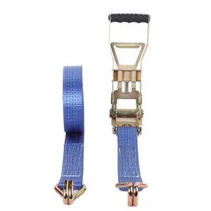 Customized heavy duty lockable Ratchet Tie Down Blue Strap Cargo Lashing Tensioner For Truck