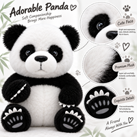 Peluche personnalisée réaliste Panda avec griffes et patins, idéale pour les cadeaux d'anniversaire et les détaillants de boutiques