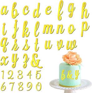 Decorazione con lettere maiuscole per torte in acrilico dorato fai da te con nome personalizzato per decorazioni per feste di compleanno matrimonio Baby Shower - Product Image 1